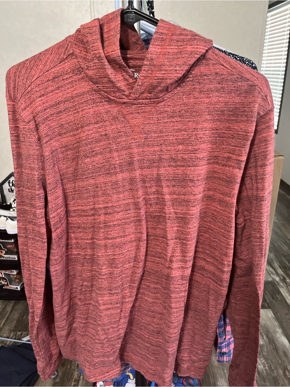 Hawker Rye Heathered Rust Red Hooded Pullover